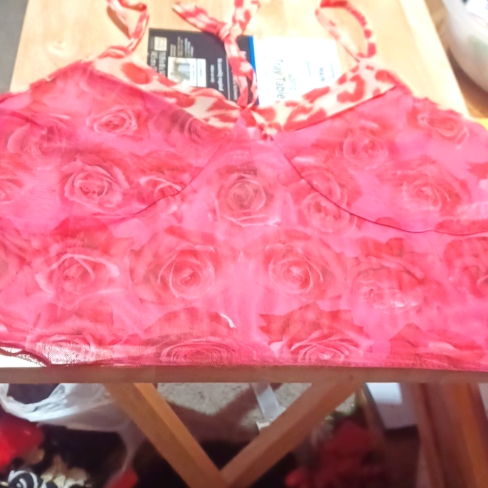 SHEIN SIZE 0XL Shear Pink Rose Tube Top